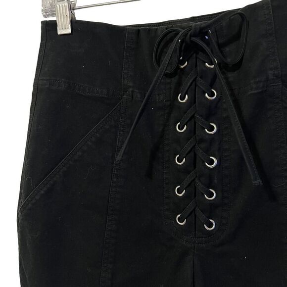 A.L.C. NWT Women's Black High Waist Lace Up Ankle Pants Size 4 - Picture 7 of 14